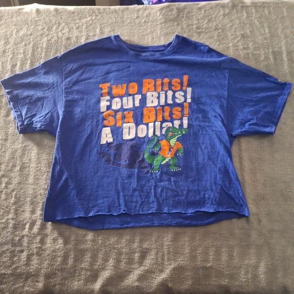 Vintage Florida Gators Cut Off T-Shirt Size XL Russell Blue Cotton - Picture 1 of 7
